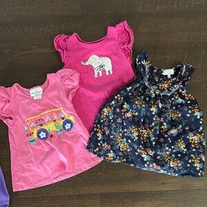 Pink and Floral Girls (5) Tops Set
